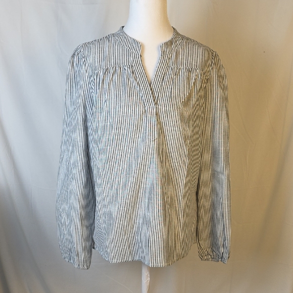 Striped Grey and White Women's Top - Picture 1 of 5